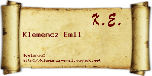 Klemencz Emil névjegykártya