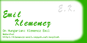 emil klemencz business card